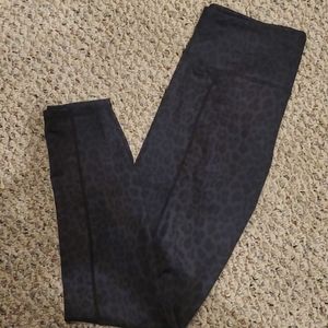 Full length grey leopard print leggings